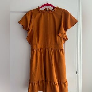 NWT’s EXPRESS X LADYGANG Orange Ruffle Mini Size 8